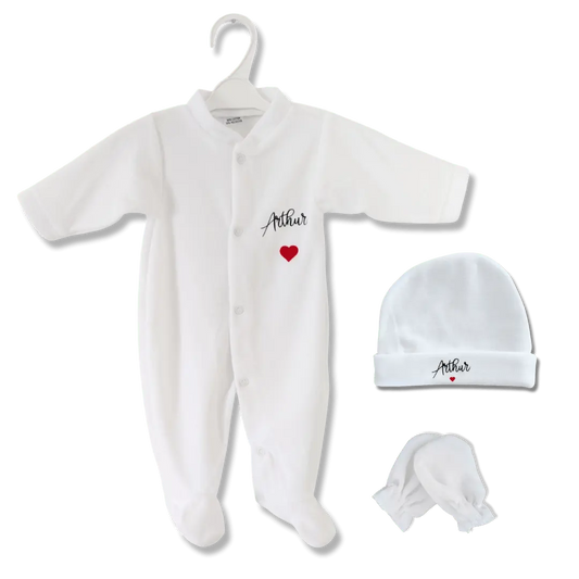 Tenue de Naissance 3 pièces velours Calins de Mamans