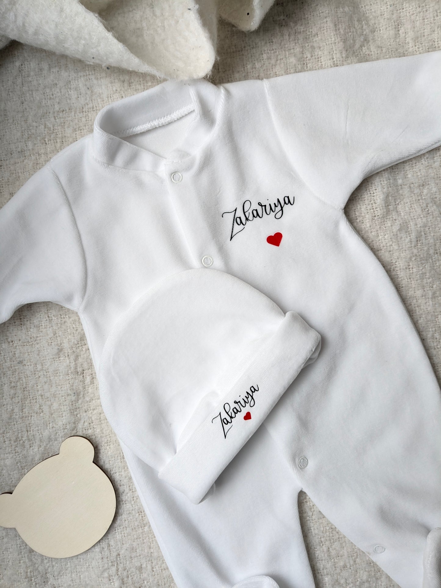 Tenue de Naissance 3 pièces velours