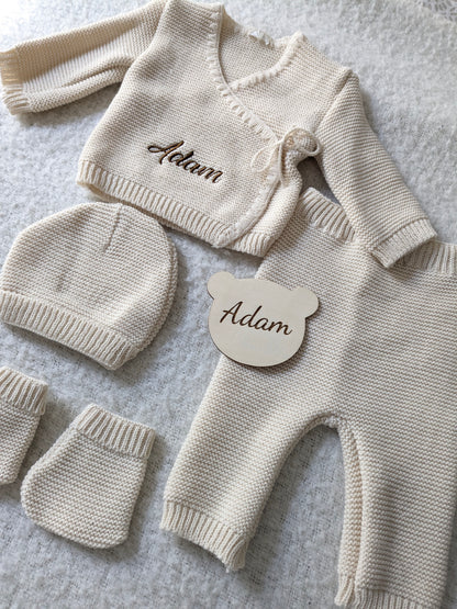 Ensemble bébé garçon hiver en velours chaud personnalisé