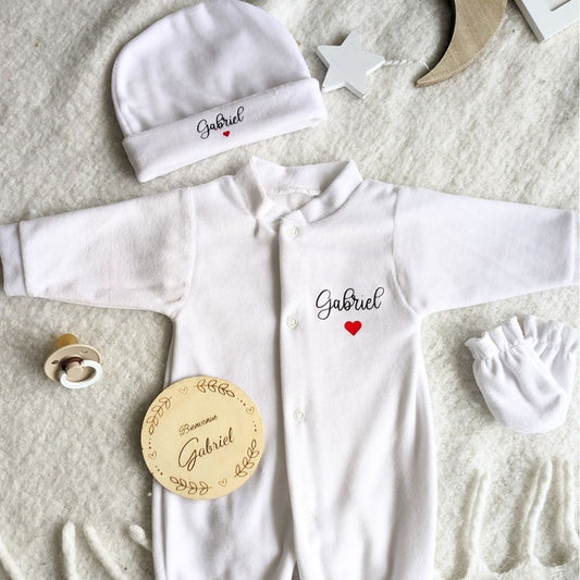 Tenue de Naissance 3 pièces velours